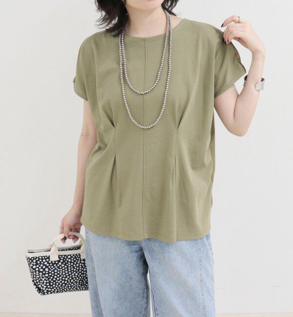 fredy emue「ウエストタックフレンチカットソーブラウス」|Tシャツ・カットソー|カーキ