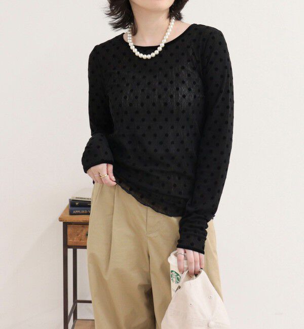 fredy emue「チュールドットロンＴシャツ」|Tシャツ・カットソー|