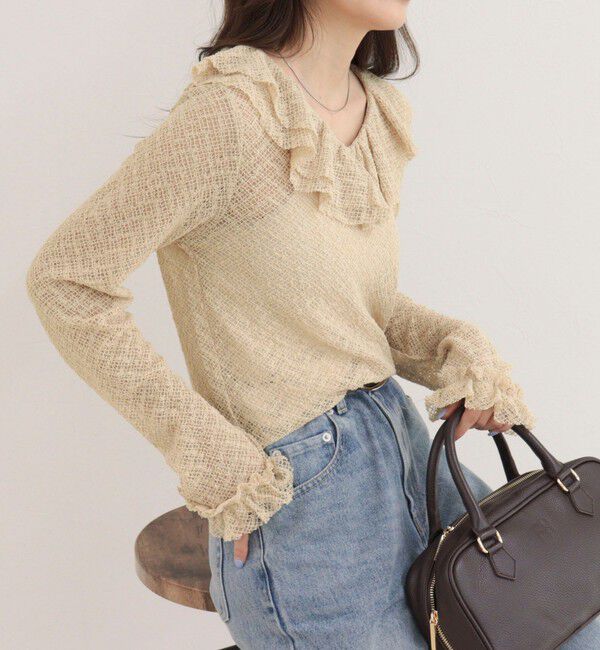 fredy emue「レースラッフルロンＴシャツ」|Tシャツ・カットソー|マスタード