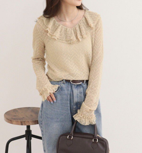 fredy emue「レースラッフルロンＴシャツ」|Tシャツ・カットソー|