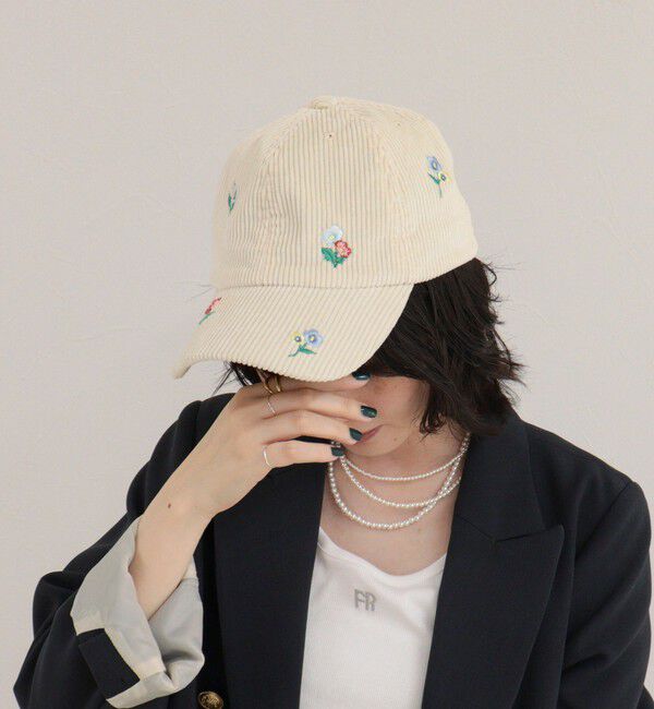 fredy emue「【Casselini/キャセリーニ】花刺しゅうコールキャップ」|キャップ・キャスケット|