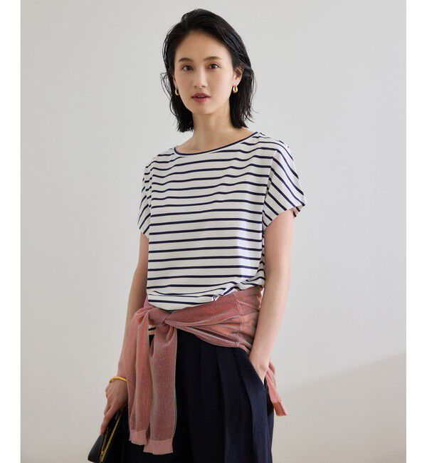 ROPE「【洗える】スーピマコットン アームレットＴシャツ」|Tシャツ・カットソー|