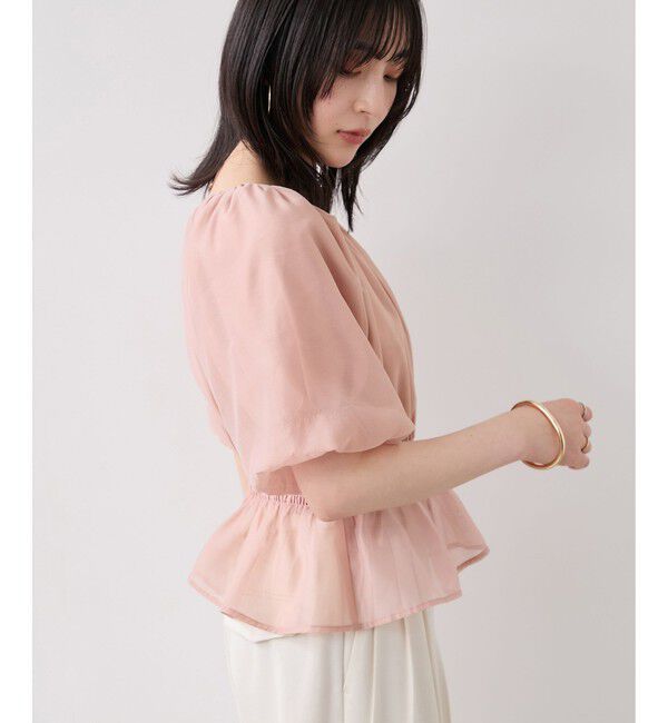 VIS「【夏トク価格】ドットアソート2WAYオフショルペプラムブラウス」|シャツ・ブラウス|