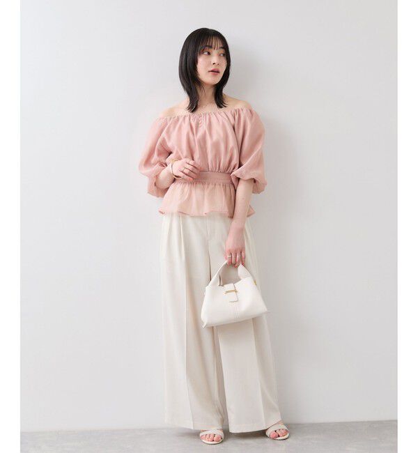 VIS「【夏トク価格】ドットアソート2WAYオフショルペプラムブラウス」|シャツ・ブラウス|