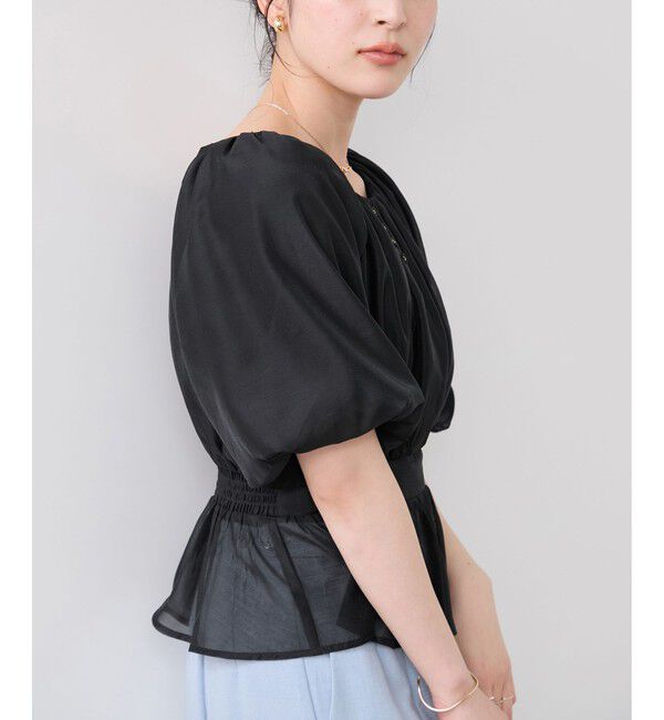 VIS「【夏トク価格】ドットアソート2WAYオフショルペプラムブラウス」|シャツ・ブラウス|