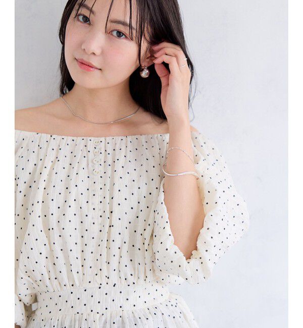 VIS「【夏トク価格】ドットアソート2WAYオフショルペプラムブラウス」|シャツ・ブラウス|