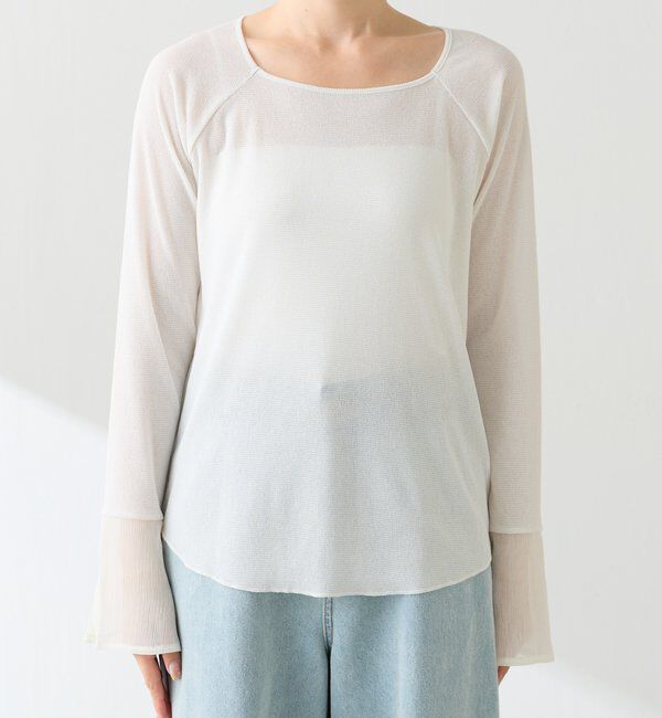  「【人気アイテム／リニューアル】ラメリブスクエアカットソー」|Tシャツ・カットソー|