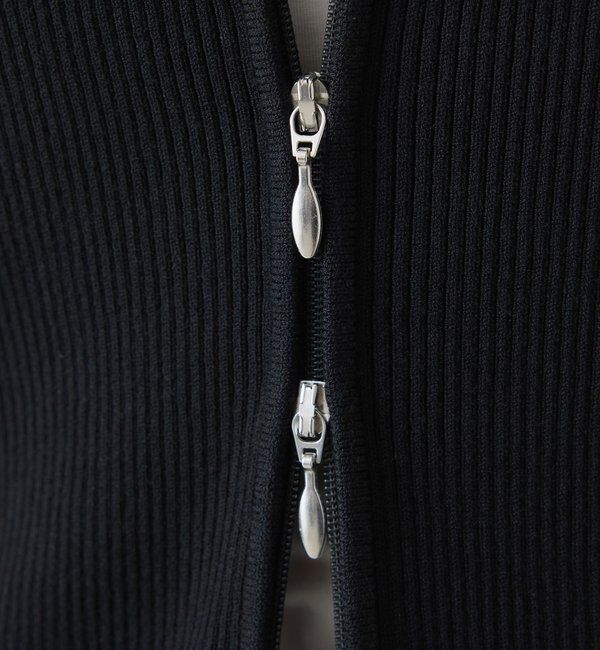  「【スタイルアップ】フロントジップリブニット」|ニット・セーター|