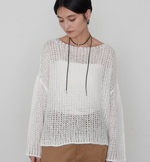  「≪好評につき再登場/洗える≫【earthy_/アーシー】シアーハンドライクニット」|ニット・セーター|