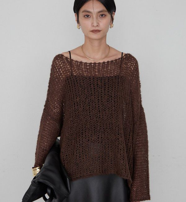  「≪好評につき再登場/洗える≫【earthy_/アーシー】シアーハンドライクニット」|ニット・セーター|