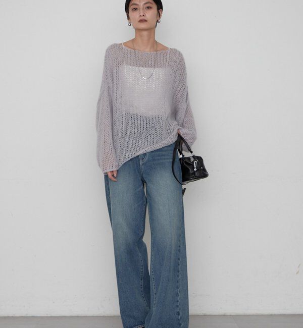  「≪好評につき再登場/洗える≫【earthy_/アーシー】シアーハンドライクニット」|ニット・セーター|