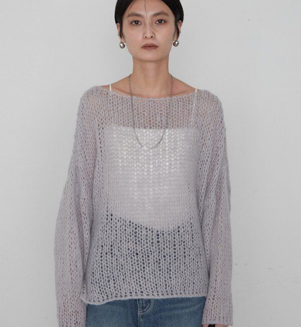  「≪好評につき再登場/洗える≫【earthy_/アーシー】シアーハンドライクニット」|ニット・セーター|