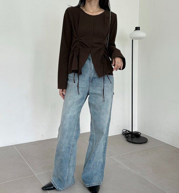  「【新色/エクリュ・ブラウン】ドロストリブTシャツ」|Tシャツ・カットソー|