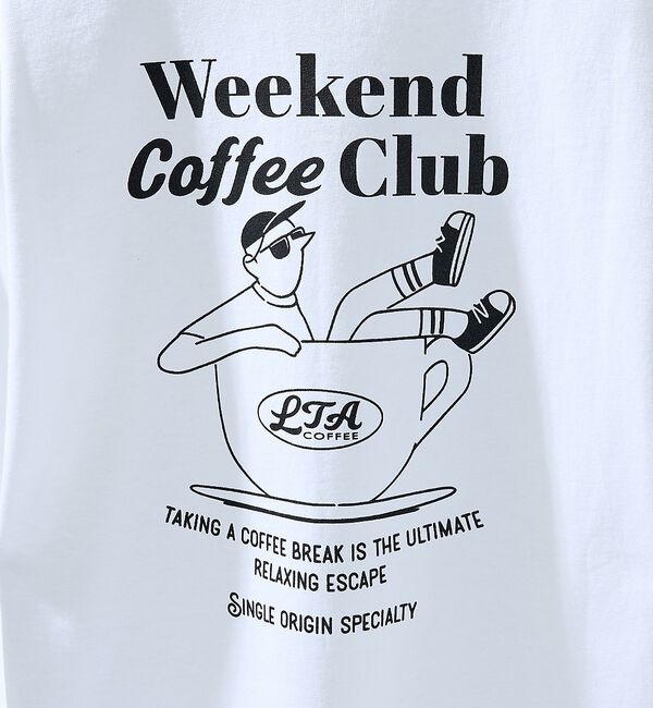 ABAHOUSE「COFFEE CLUB バックプリントTシャツ / オーバーサイズ/ LE TR」|Tシャツ・カットソー|