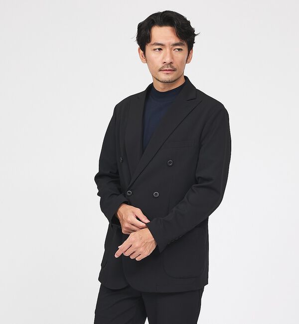 ABAHOUSE「【接触冷感/セットアップ対応】ナイロンジャガード ストレッチ ダブルジャケット」|その他|