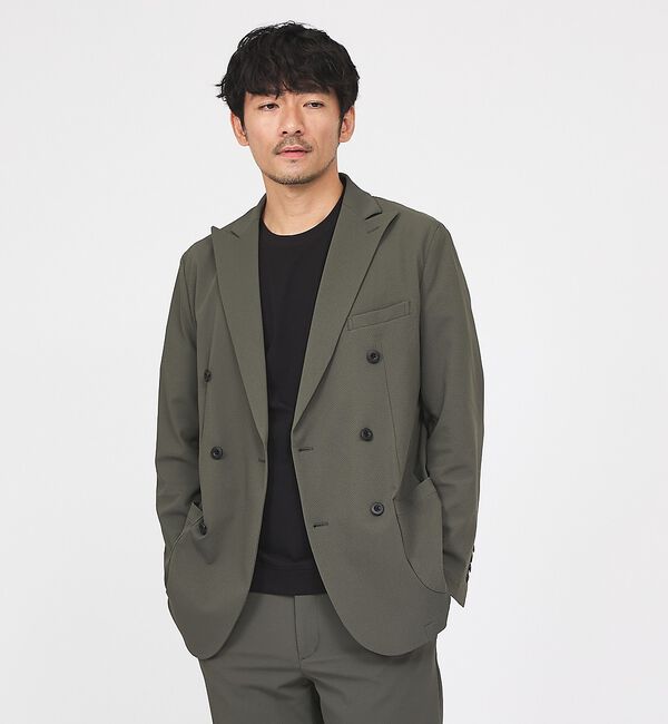 ABAHOUSE「【接触冷感/セットアップ対応】ナイロンジャガード ストレッチ ダブルジャケット」|その他|