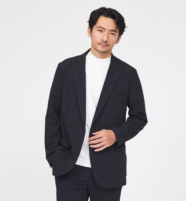 ABAHOUSE「【接触冷感/セットアップ対応】ナイロンジャガード ストレッチ ダブルジャケット」|その他|