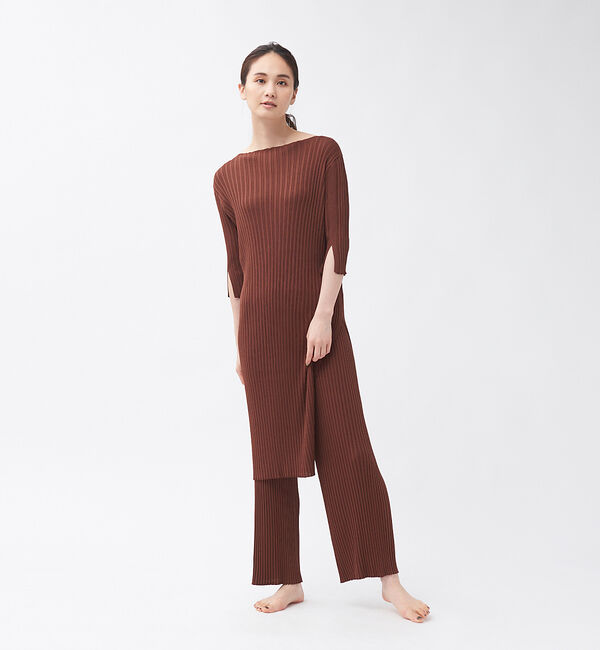 qualite「【WEB・一部店舗限定】《セットアップ対応》リブニットロングプルオーバー」|ニット・セーター|
