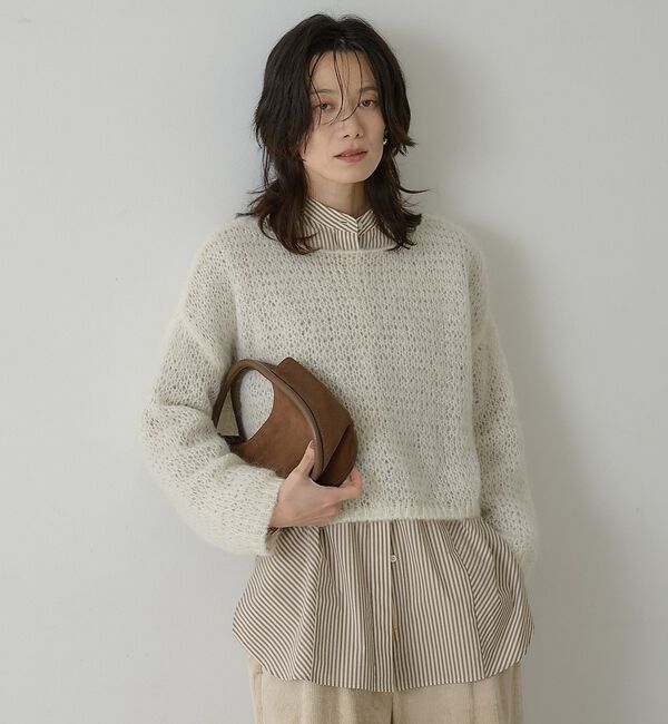 qualite「シアーモヘアプルオーバー【予約】」|ニット・セーター|