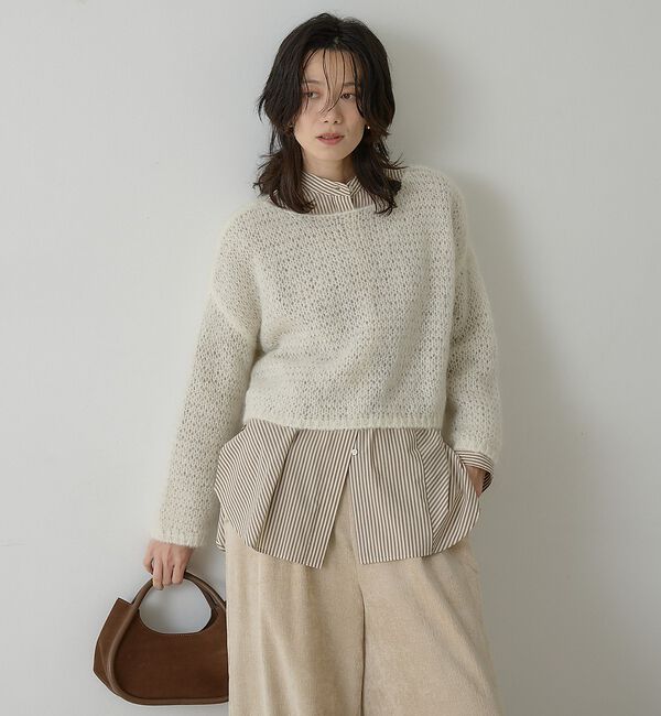 qualite「シアーモヘアプルオーバー【予約】」|ニット・セーター|