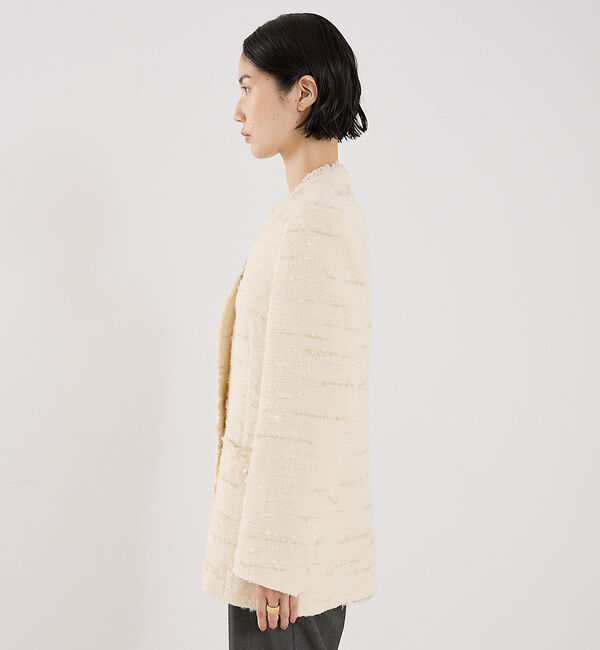 The Store by C' 「【COCUCA】ツイードＶネックジャケット」|ノーカラージャケット|