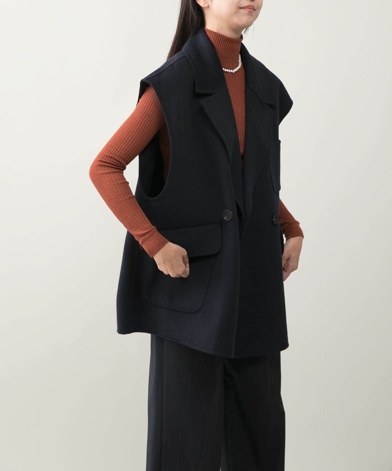 URBAN RESEARCH ROSSO「『一部別注カラー』YENN　DOUBLE FACE VEST JACKET」|ノーカラーコート|