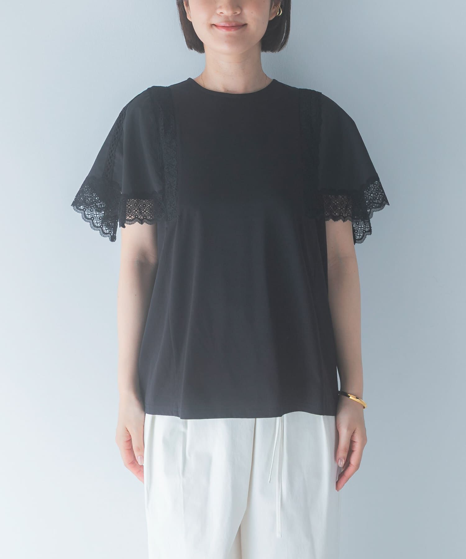 URBAN RESEARCH ROSSO「MARILYN MOON　LACED  SLEEVE CUTSEW」|Tシャツ・カットソー|