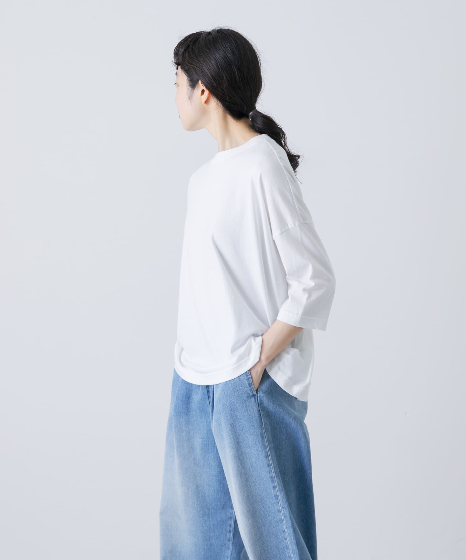 かぐれ「ワイド6分袖プルオーバー」|Tシャツ・カットソー|