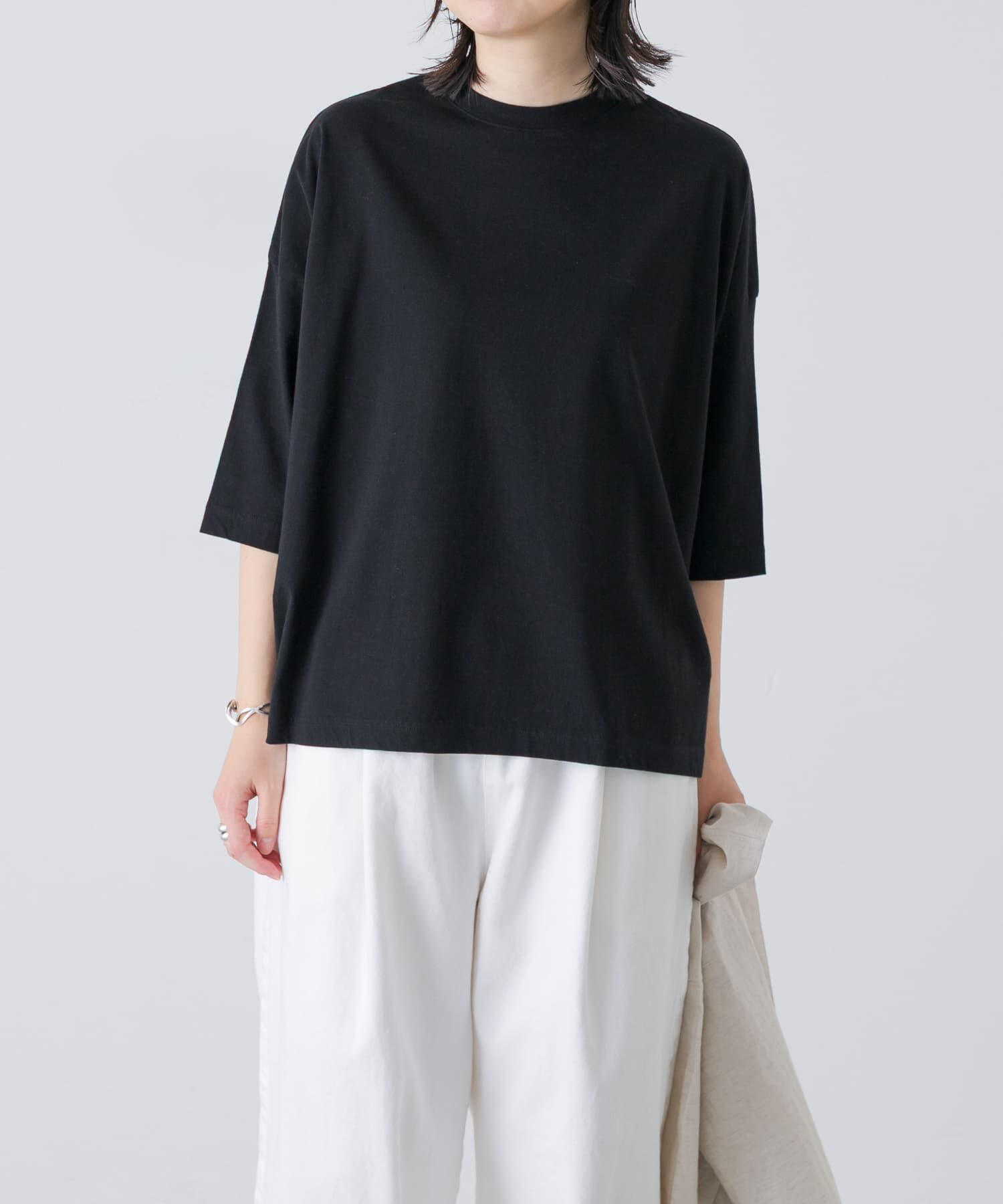 かぐれ「ワイド6分袖プルオーバー」|Tシャツ・カットソー|