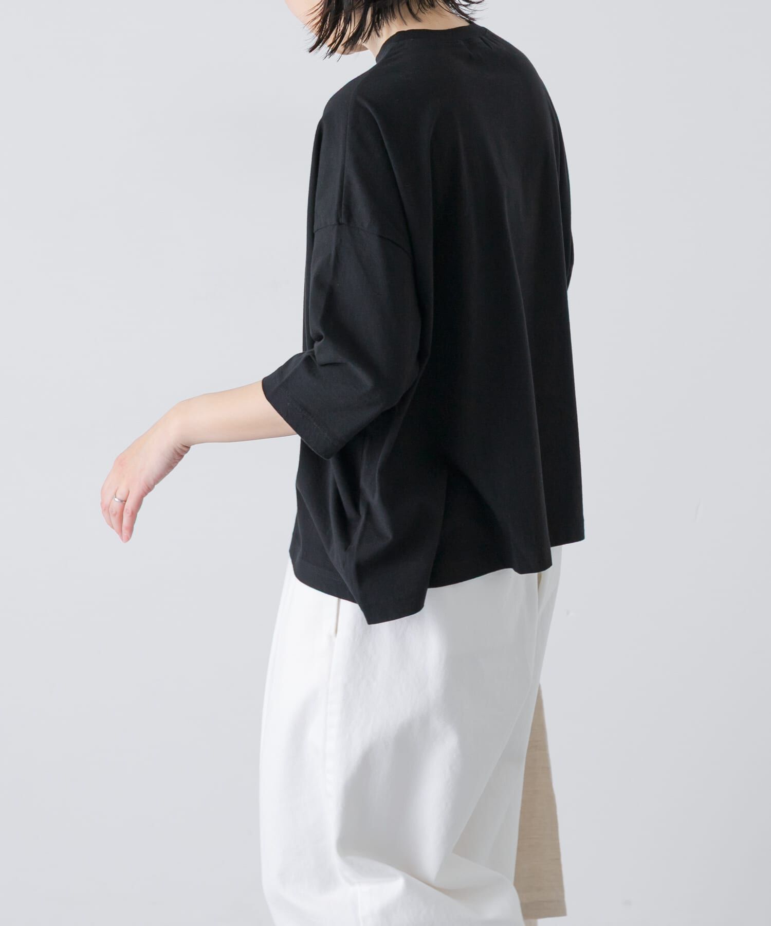 かぐれ「ワイド6分袖プルオーバー」|Tシャツ・カットソー|