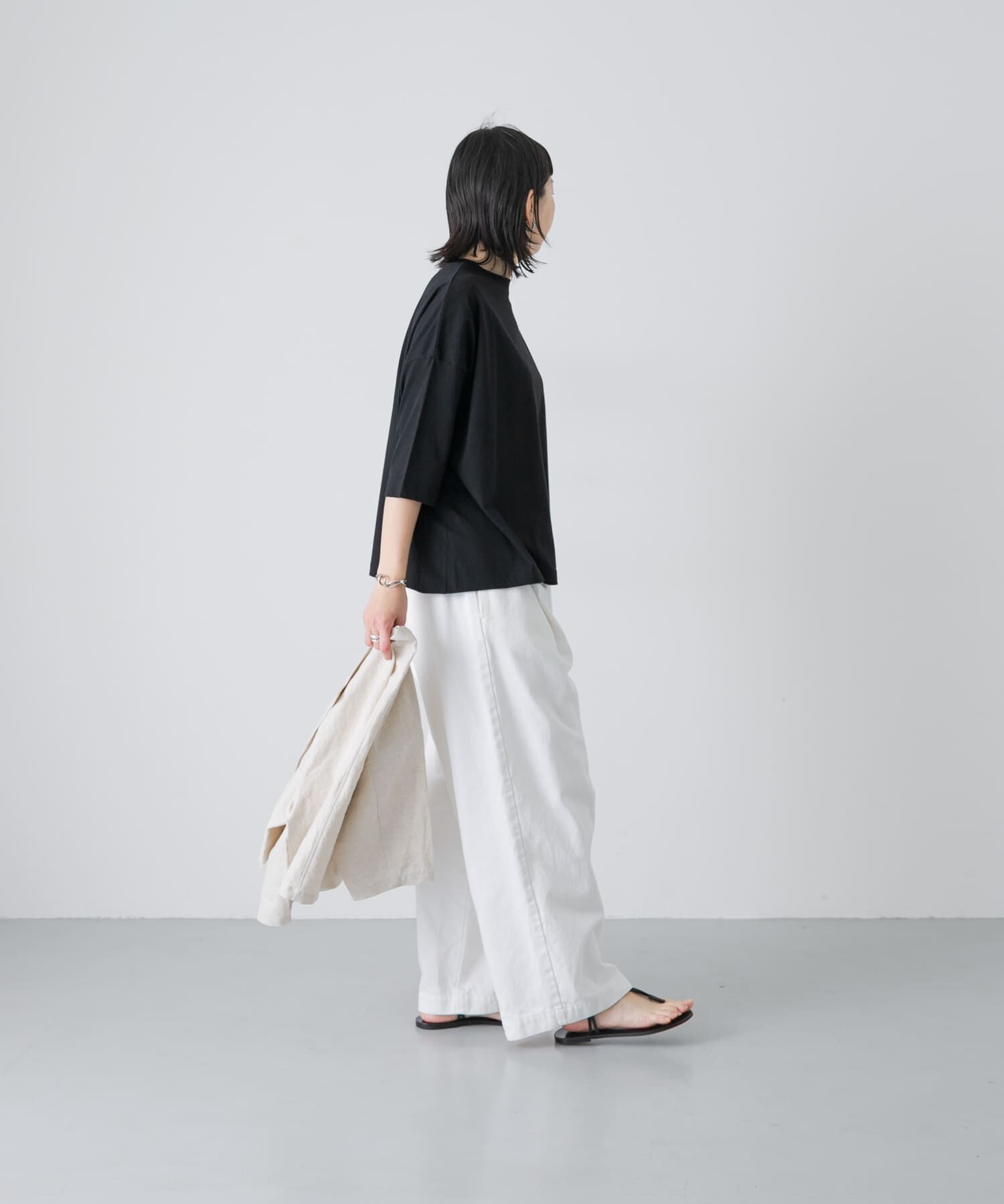 かぐれ「ワイド6分袖プルオーバー」|Tシャツ・カットソー|
