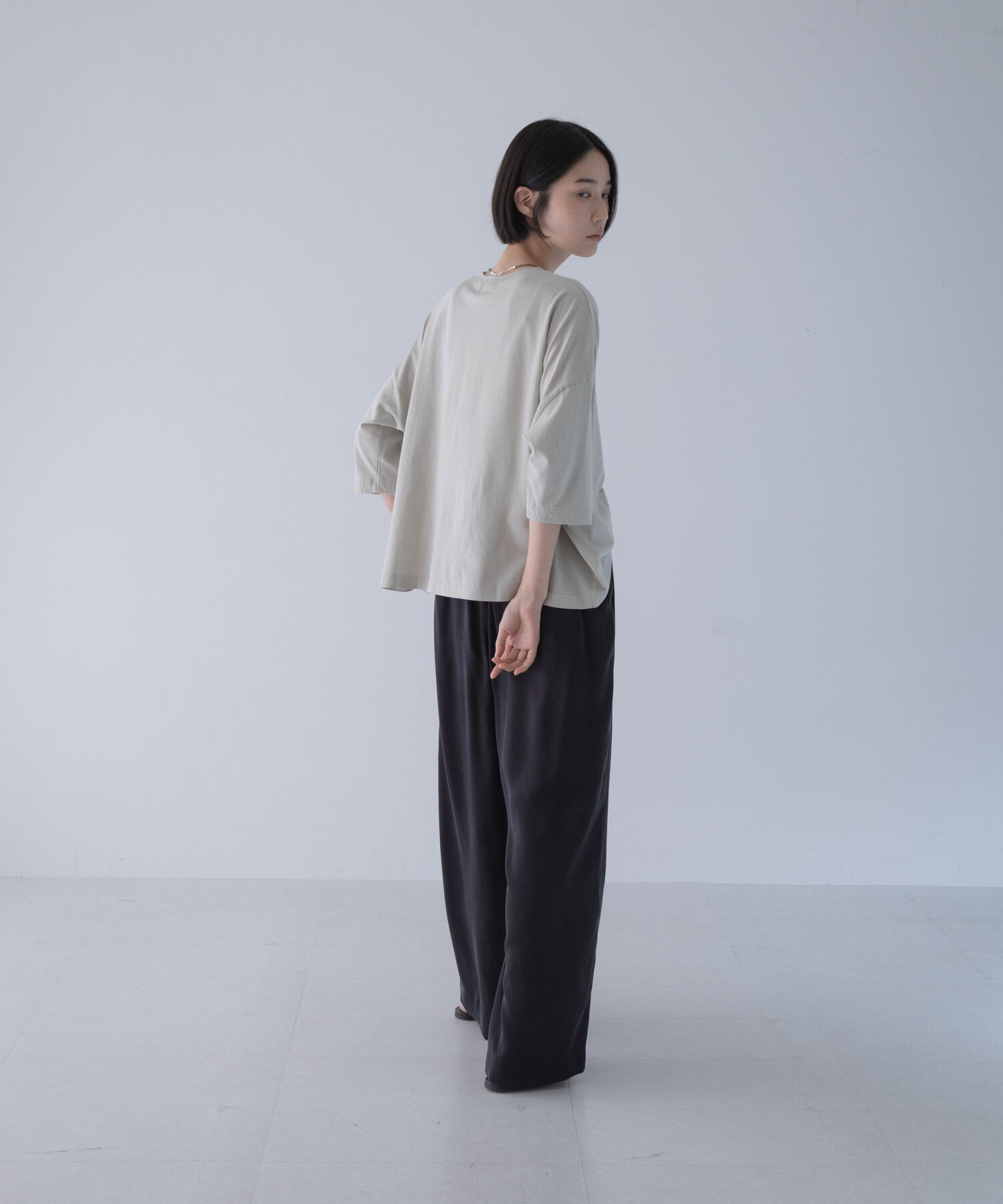 かぐれ「ワイド6分袖プルオーバー」|Tシャツ・カットソー|