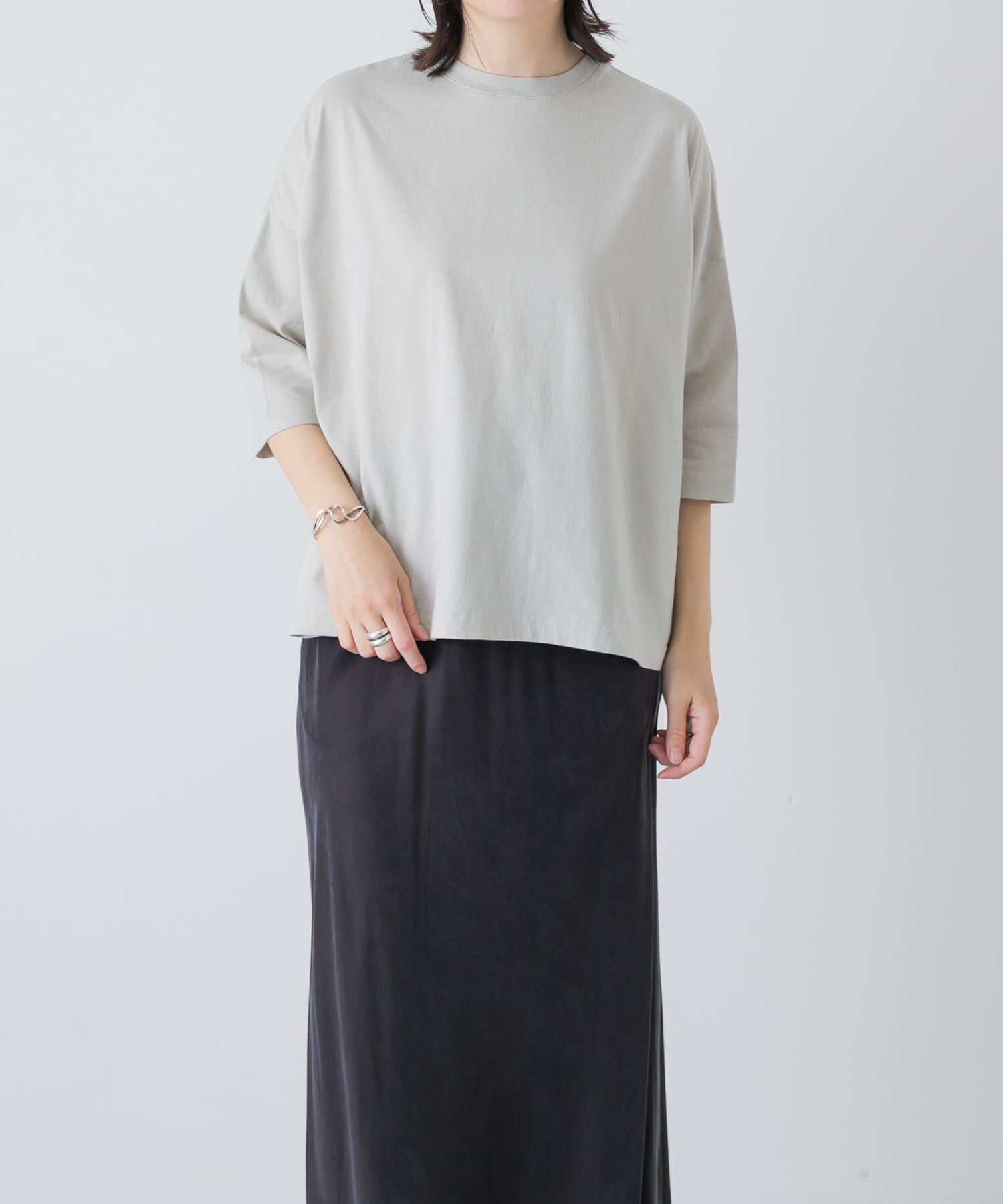 かぐれ「ワイド6分袖プルオーバー」|Tシャツ・カットソー|