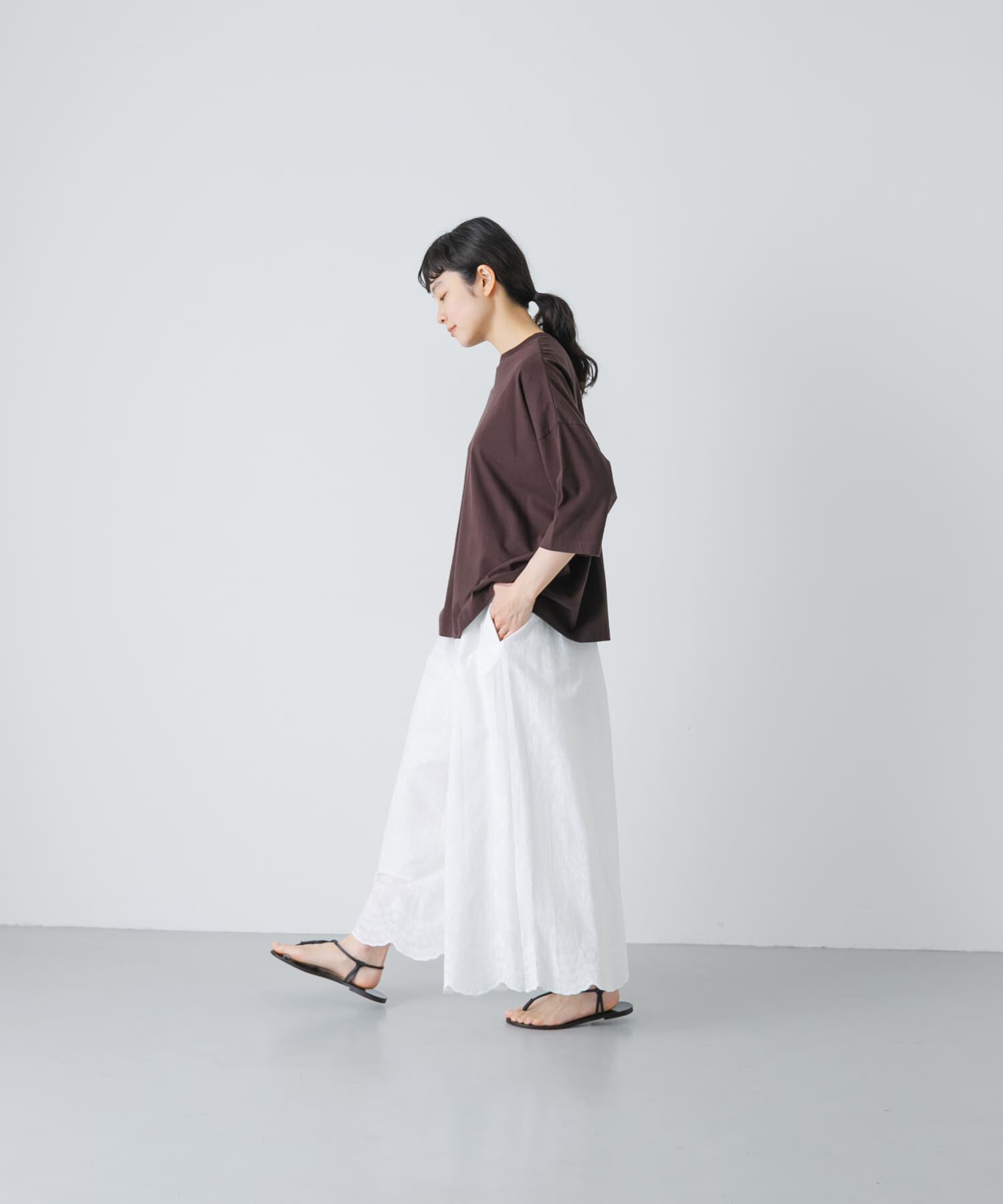 かぐれ「ワイド6分袖プルオーバー」|Tシャツ・カットソー|