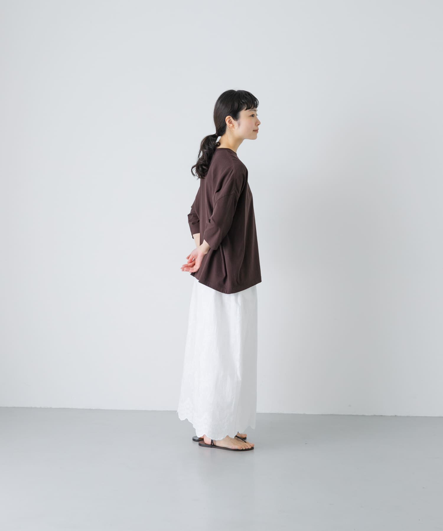 かぐれ「ワイド6分袖プルオーバー」|Tシャツ・カットソー|
