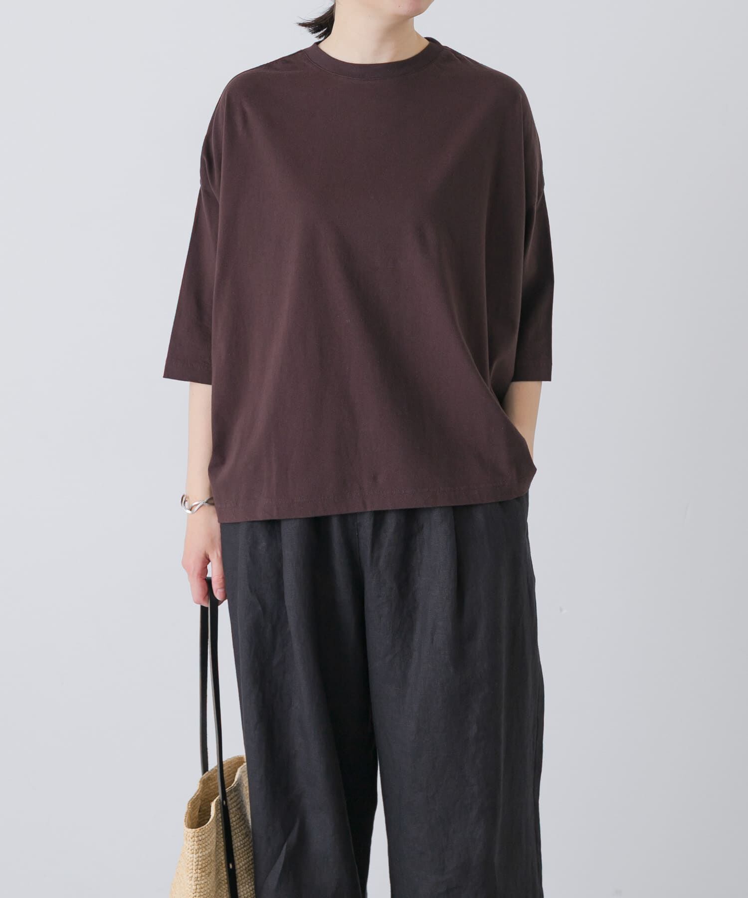 かぐれ「ワイド6分袖プルオーバー」|Tシャツ・カットソー|