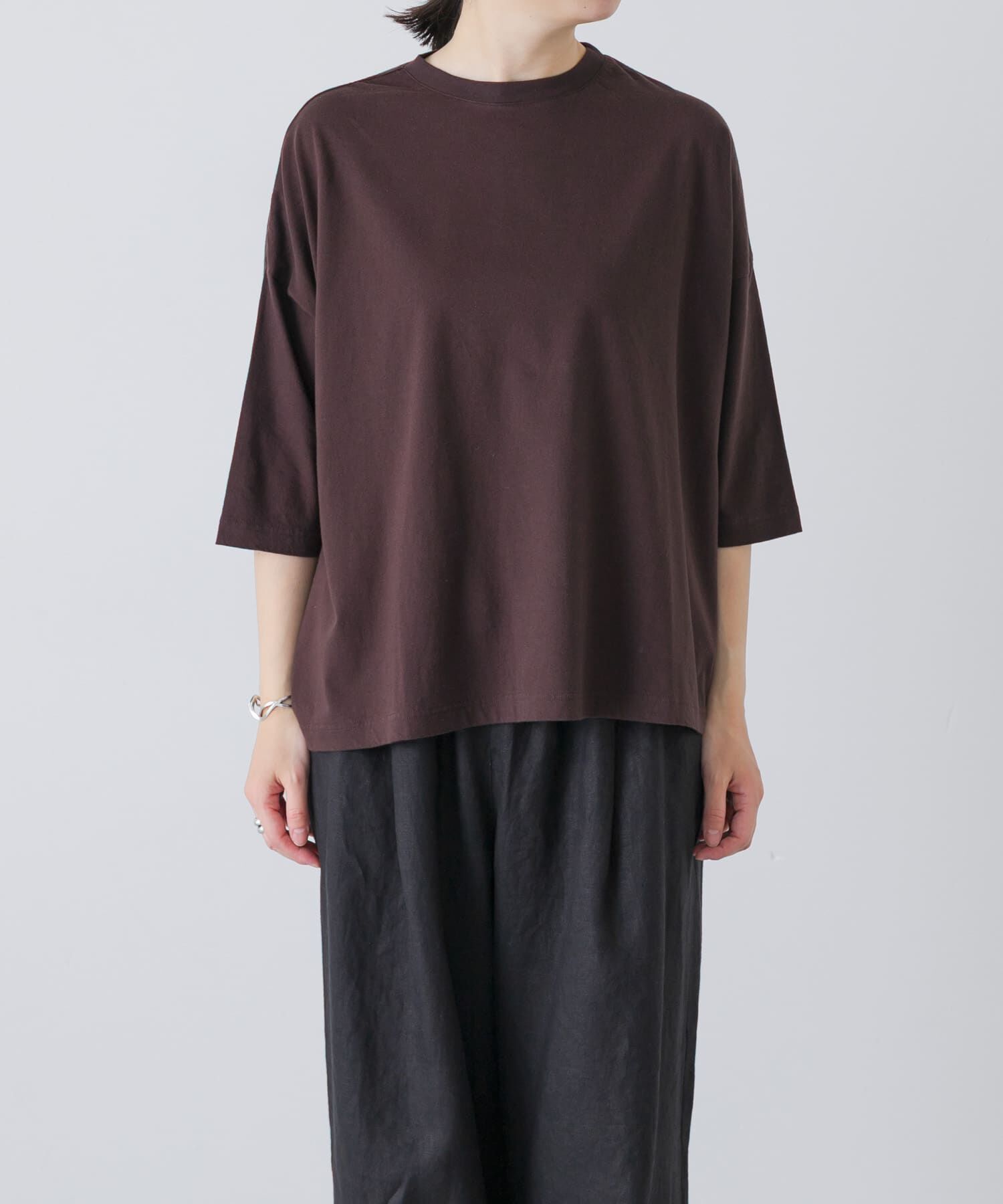 かぐれ「ワイド6分袖プルオーバー」|Tシャツ・カットソー|