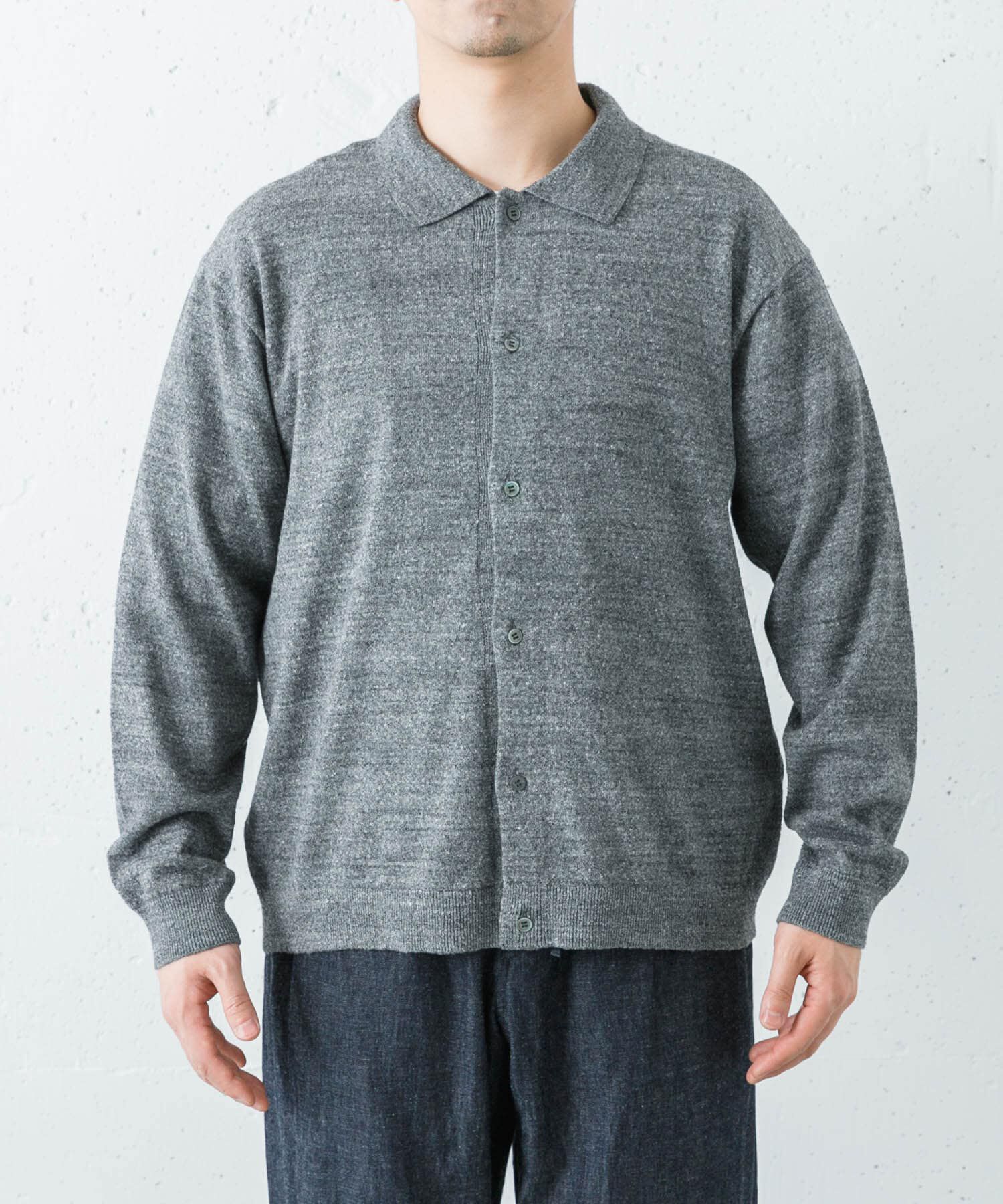 URBAN RESEARCH「ATON　C/W BOUCLE POLO CARDIGAN」|ニット・セーター|