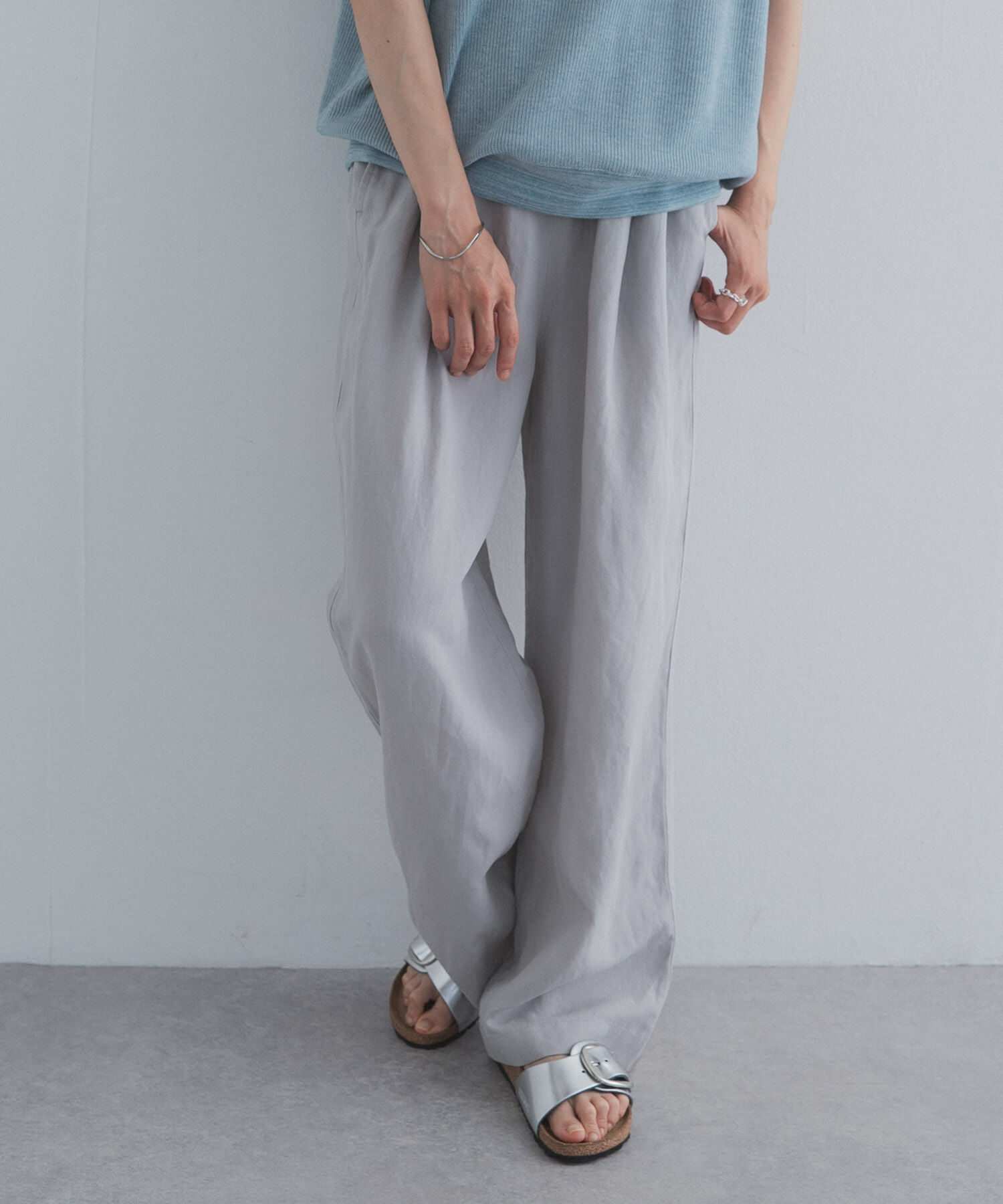 URBAN RESEARCH DOORS「リネン混イージーパンツ」|その他|ベージュ系その他