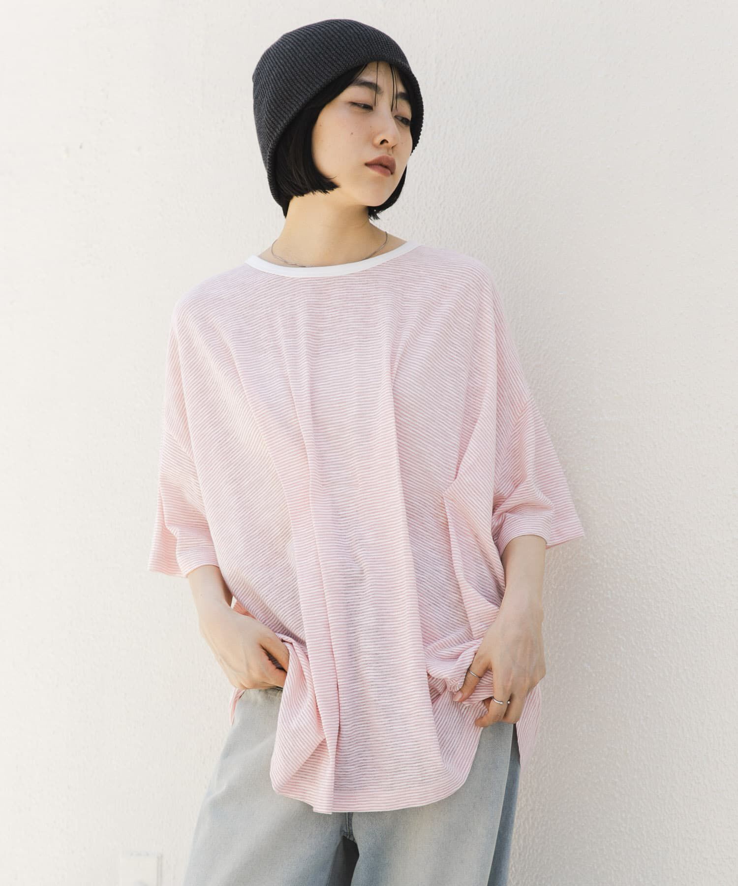  「ランダムタックボーダーTEE」|Tシャツ・カットソー|