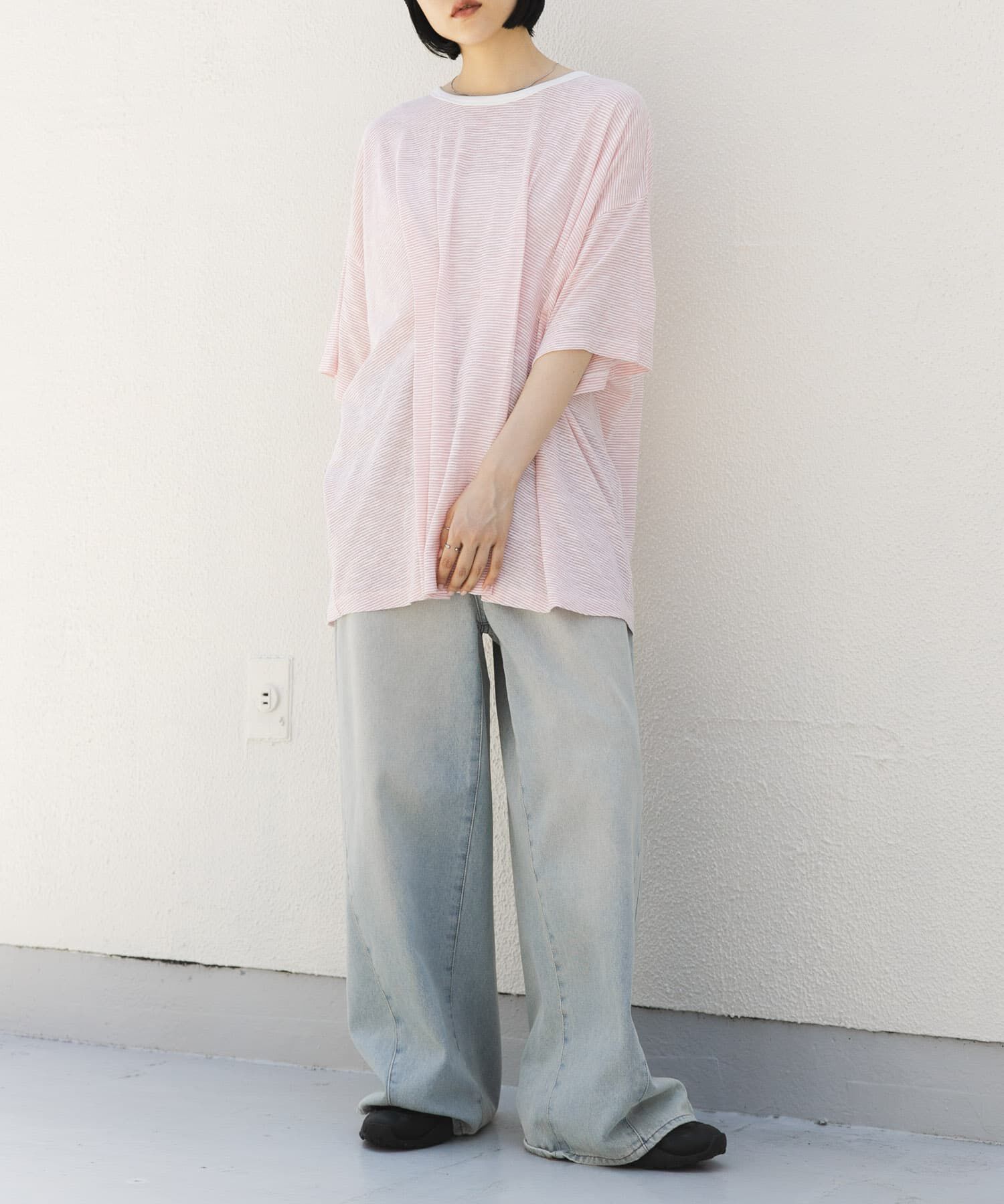  「ランダムタックボーダーTEE」|Tシャツ・カットソー|