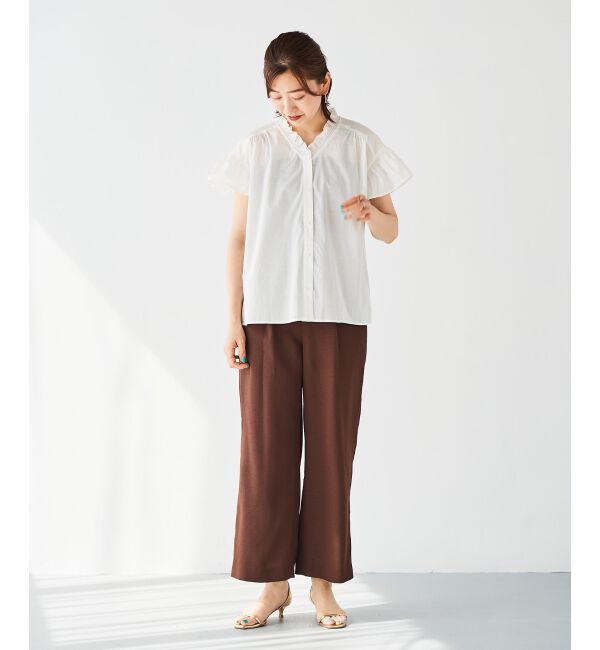 le.coeur blanc「リネンライクツイルワイドパンツ」|その他|