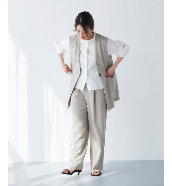 le.coeur blanc「リネンライクツイルワイドパンツ」|その他|