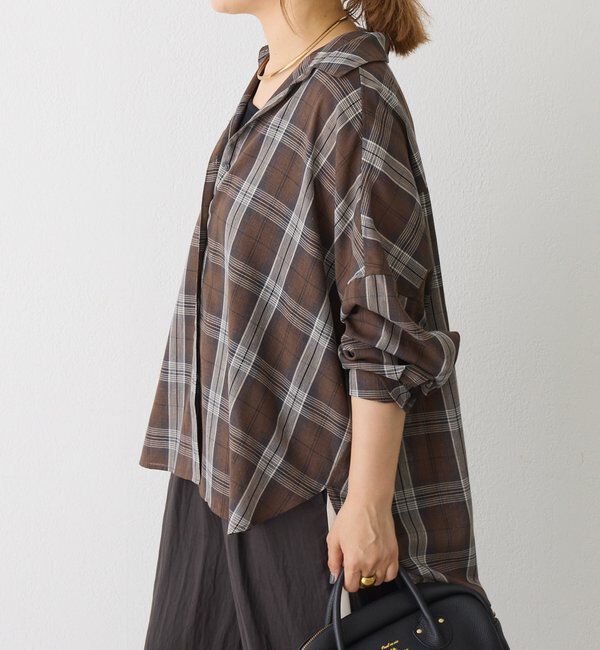  「麻混アソート柄オーバーシャツ」|シャツ・ブラウス|