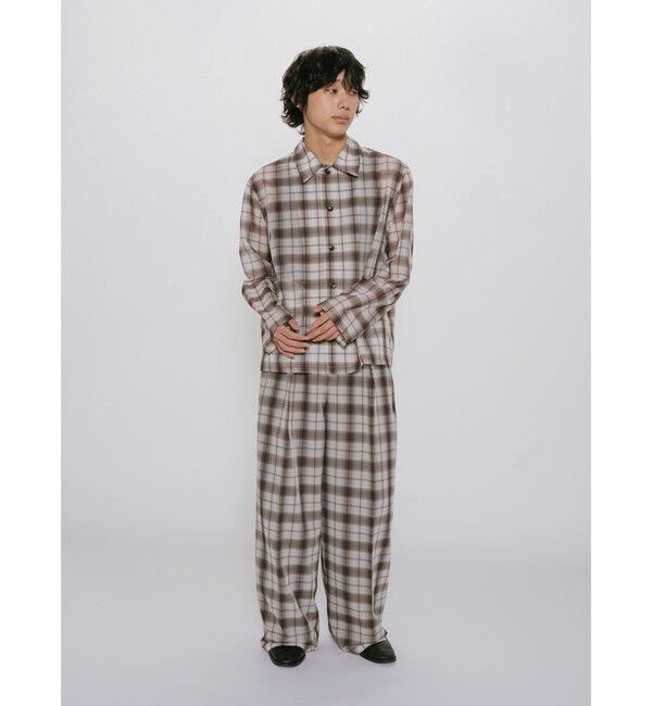MIDIUMISOLID「MIDIUMISOLID Men&rsquo;s シアーチェックテーパードパンツ」|その他|