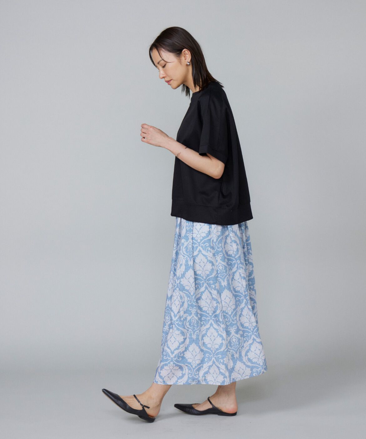 7-IDconcept.「《大きいサイズ》ヨーク切替ハイネックプルオーバー」|Tシャツ・カットソー|