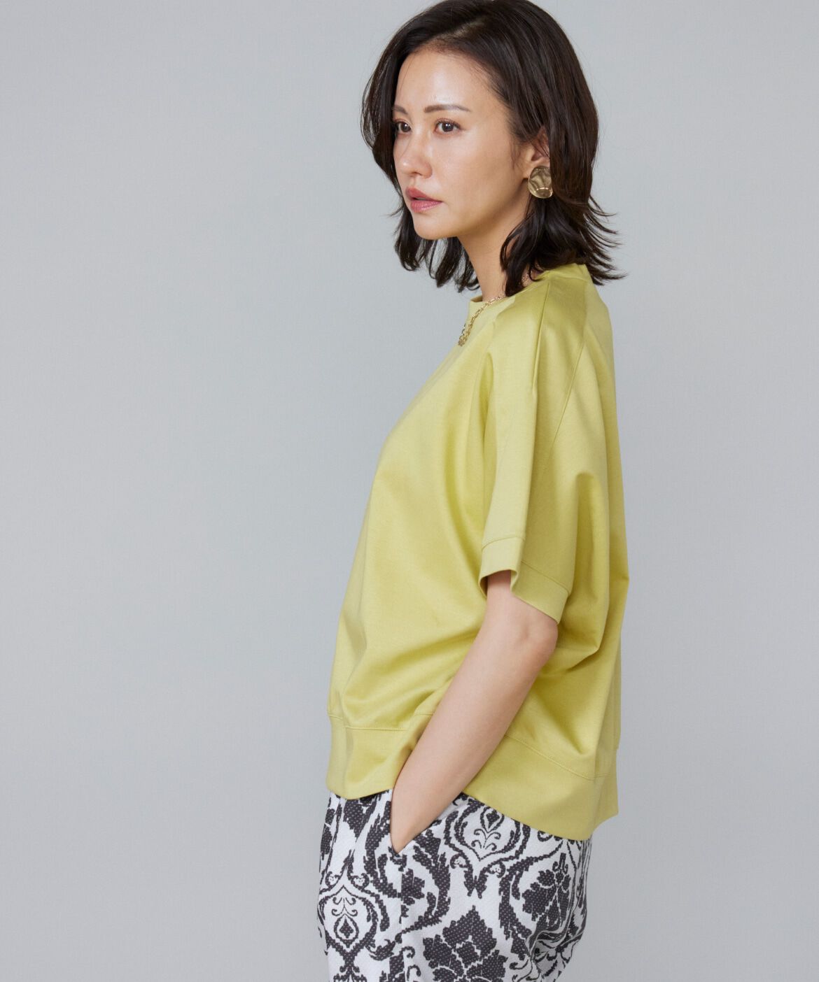 7-IDconcept.「《大きいサイズ》ヨーク切替ハイネックプルオーバー」|Tシャツ・カットソー|