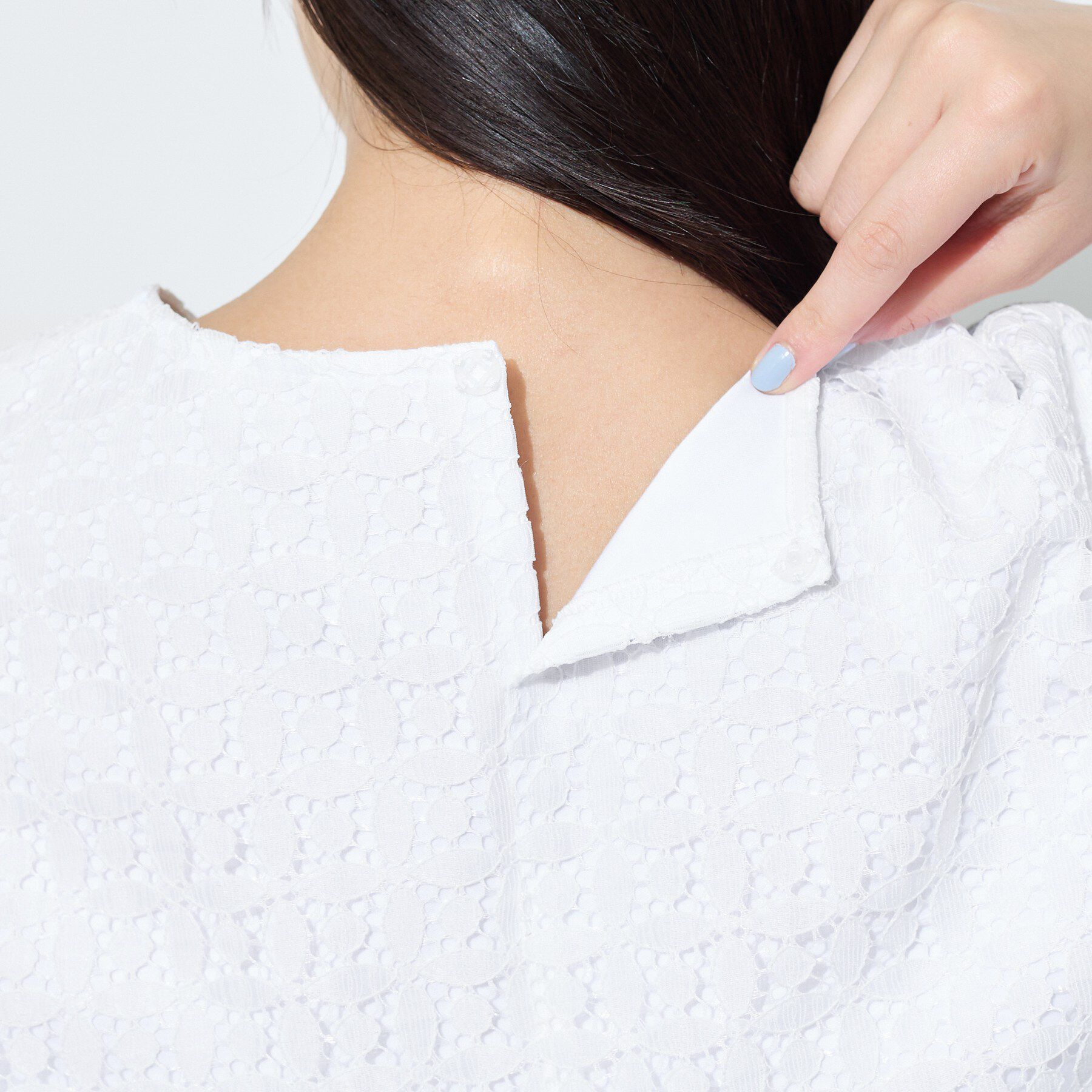 INDIVI「【洗える】レイヤード風レースコンビTシャツ」|Tシャツ・カットソー|