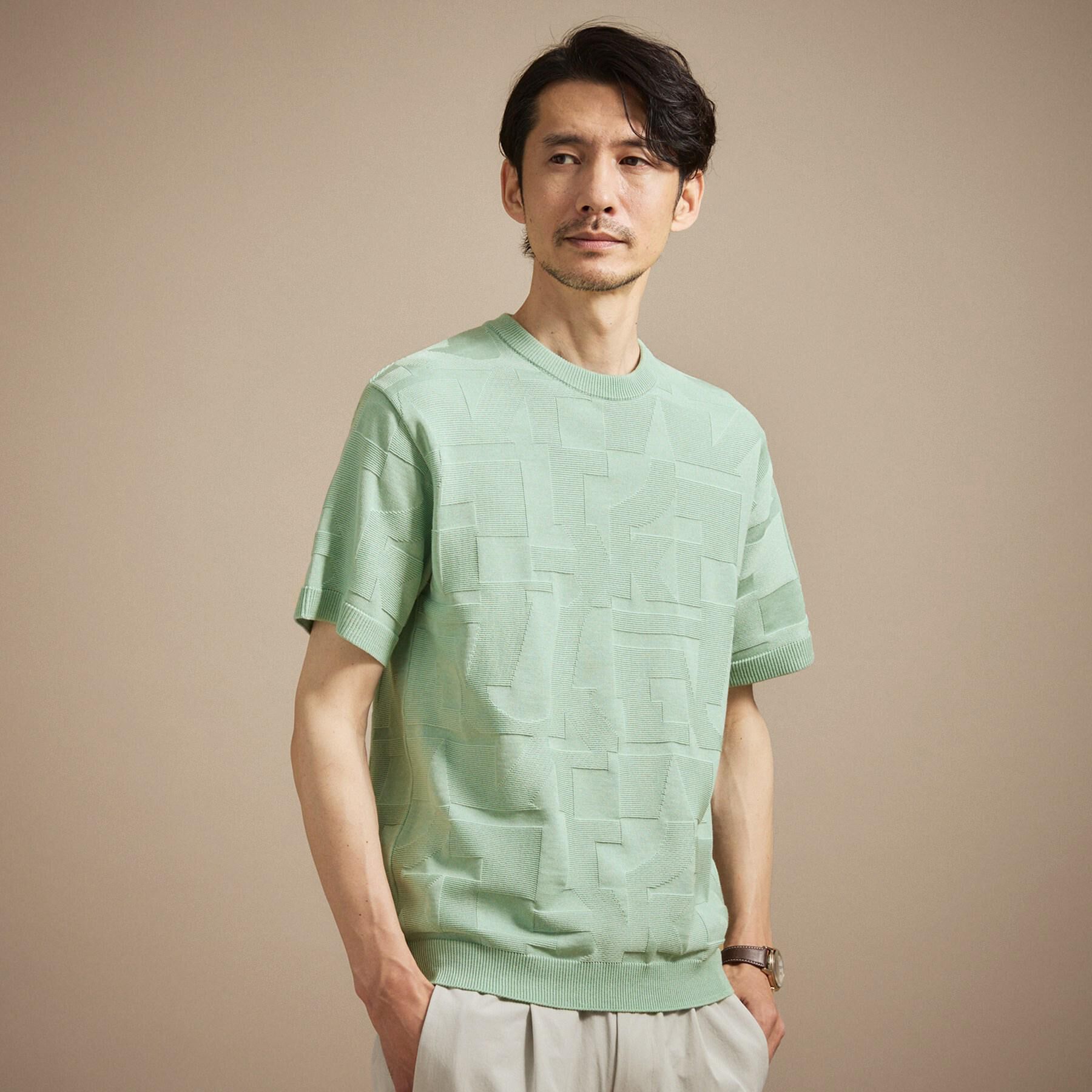 TAKEO KIKUCHI「【徳島ニット】ニットＴシャツ」|ニット・セーター|ミントグリーン(42