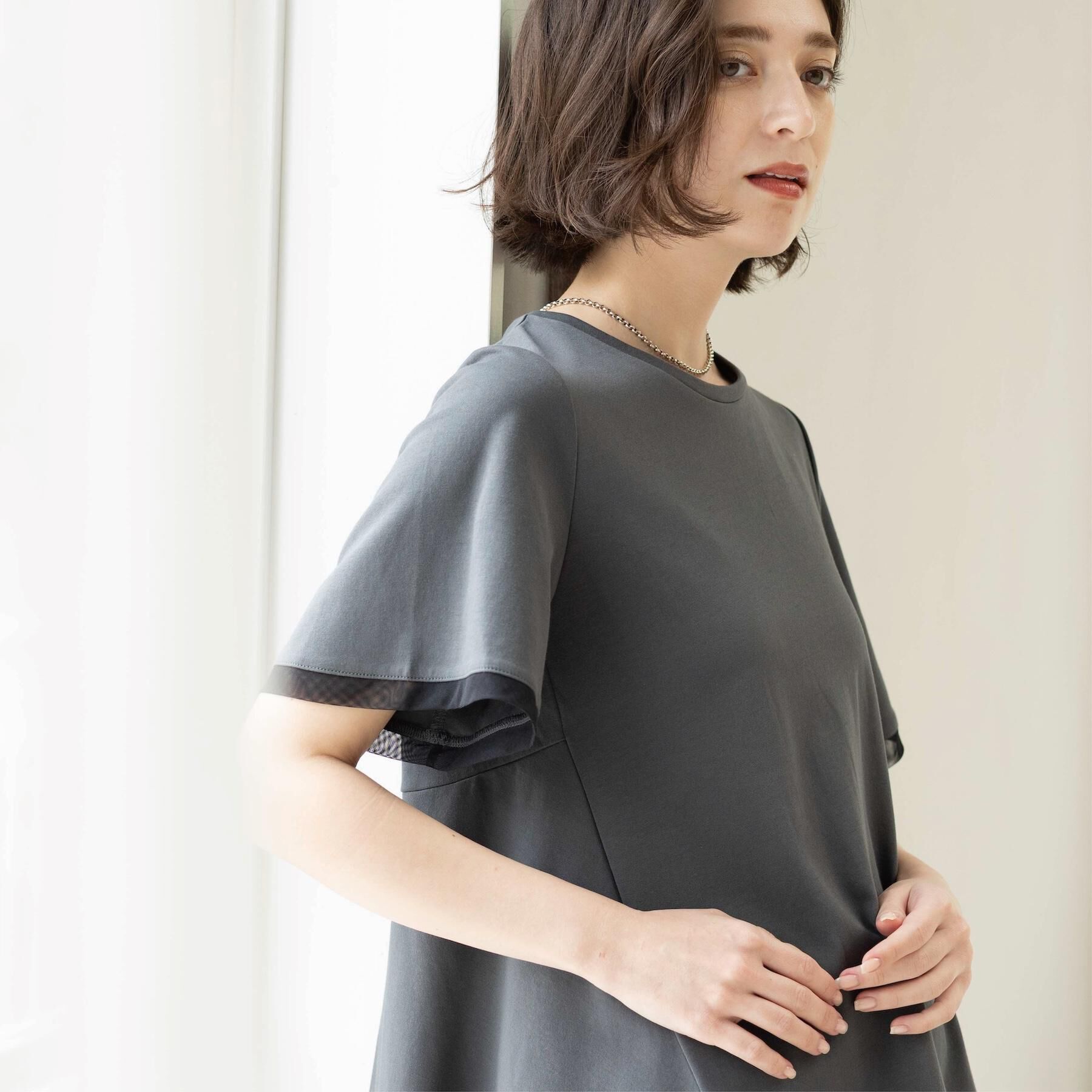 OPAQUE.CLIP「【接触冷感／UV】着る冷感スーパーアイス ペプラムカットソー《洗濯機OK》」|Tシャツ・カットソー|